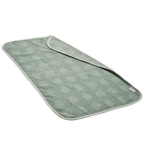 Leander Wickelauflage & Wickelkissen Set Matty abwischbar inkl. Auflage Topper und Kapuzen-Badetuch Hoodie - Sage Green