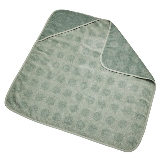 Leander Wickelauflage & Wickelkissen Set Matty abwischbar inkl. Auflage Topper und Kapuzen-Badetuch Hoodie - Sage Green