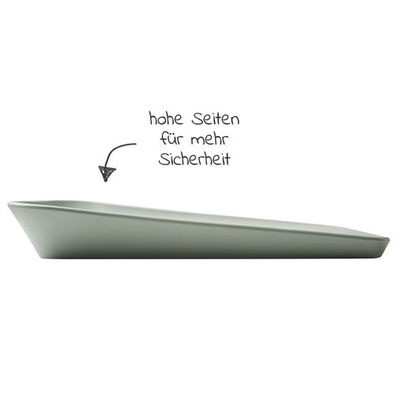Leander Wickelauflage & Wickelkissen Set Matty abwischbar inkl. Auflage Topper und Kapuzen-Badetuch Hoodie - Sage Green