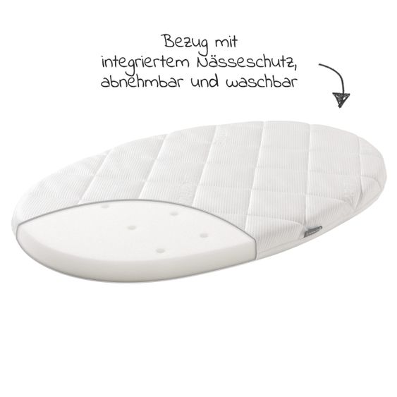 Leander Wiege Classic inkl. Matratze & Deckenhaken - Grau