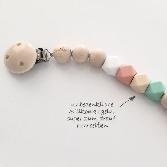 Leo et Lea Schnullerkette - Leo - Rose / Mint