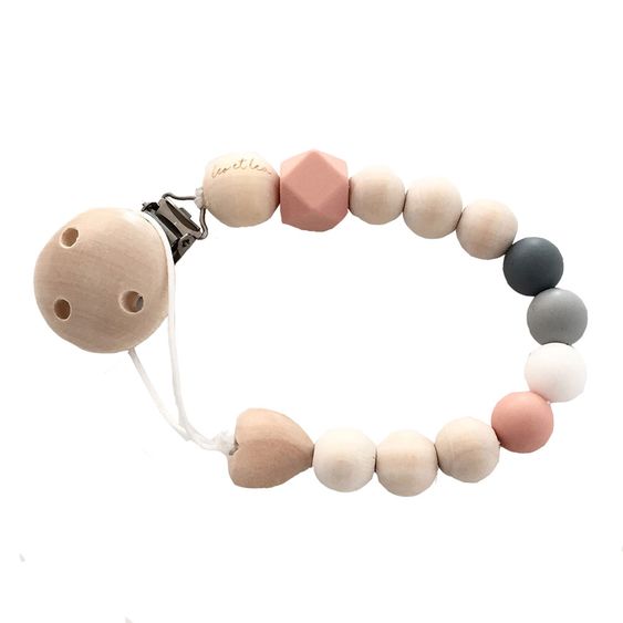 Leo et Lea Schnullerkette - Nelio - Dusty-Rose
