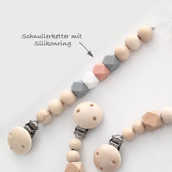 Leo et Lea Schnullerketten-Set 3-tlg. - Ava Dusty Rose