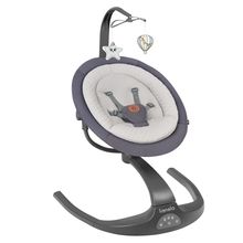 Sdraietta e sdraietta 2in1 per bambini Rina dalla nascita fino a 9 kg con 5 velocità di oscillazione, 12 melodie incluso arco di gioco con 2 giocattoli - Grigio Cemento