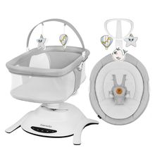 2in1 baby bouncer & Bella carrycot set with 5 rocking speeds, 12 melodies, incl. play arch 5 toys, insect guard & mattress - Grey Concrete