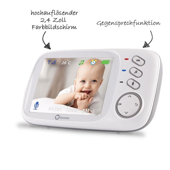 Lionelo Babyphone inkl. Babymonitor - Babyline 6.1 - Weiss