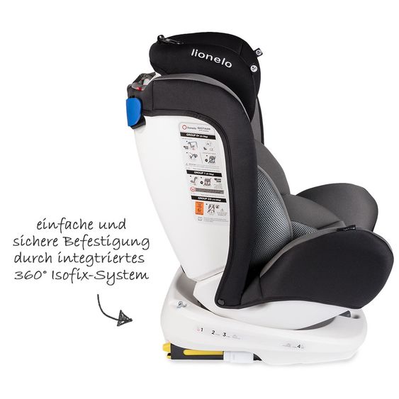 Lionelo Kindersitz - Bastiaan 360° - ISOFIX - Grau / Weiß