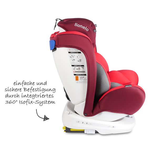 Lionelo Kindersitz - Bastiaan 360° - ISOFIX - Rot / Weiß