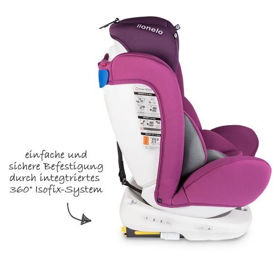 Lionelo Kindersitz - Bastiaan 360° - ISOFIX - Violett / Weiß