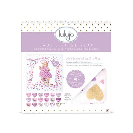 Lulujo Baby-Meilenstein-Decke inkl. Kartenset - Brave Wings