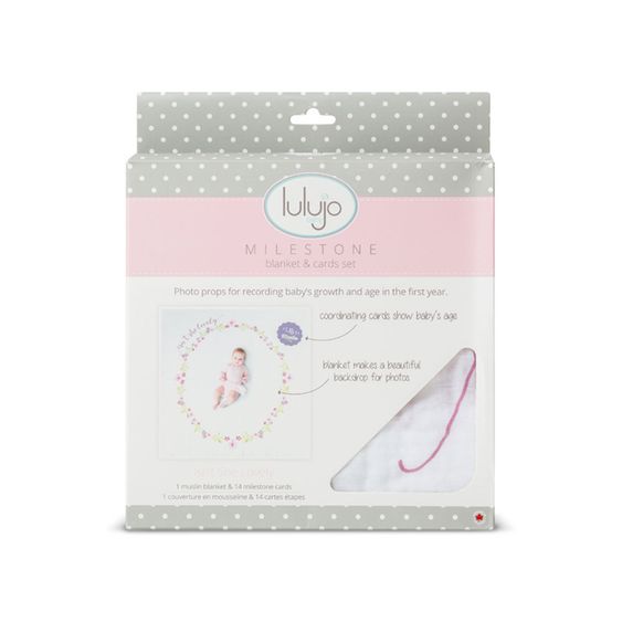 Lulujo Baby-Meilenstein-Decke inkl. Kartenset - Isn t she lovely