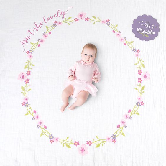 Lulujo Baby-Meilenstein-Decke inkl. Kartenset - Isn t she lovely