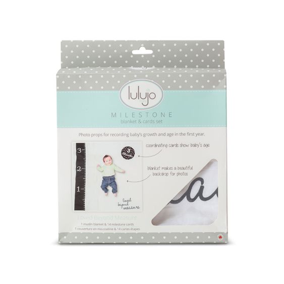 Lulujo Baby-Meilenstein-Decke inkl. Kartenset - Loved Beyond Measure