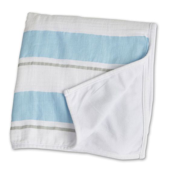 Lulujo Kinderdecke Baumwolle - Childhood - Blue Stripe