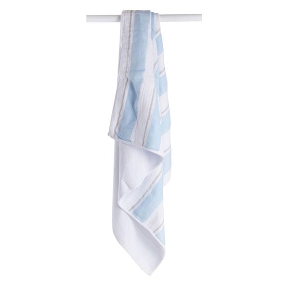 Lulujo Kinderdecke Baumwolle - Childhood - Blue Stripe