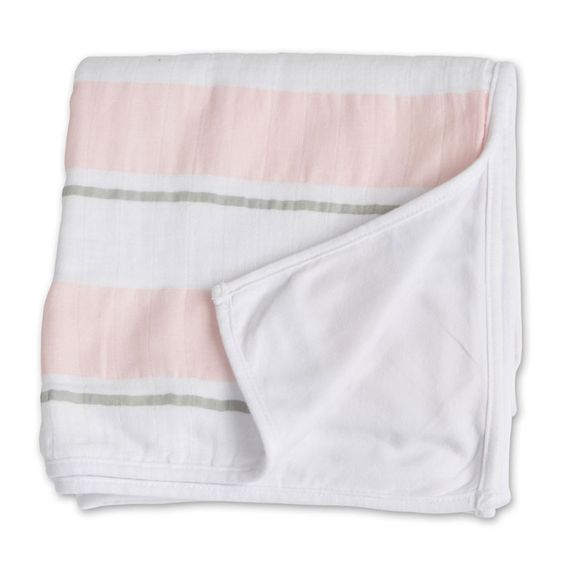 Lulujo Coperta per bambini in cotone - Infanzia - Rosa a righe