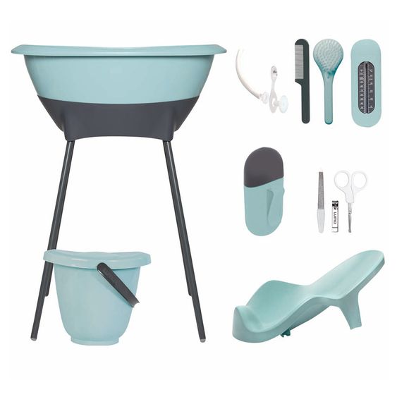 LUMA babycare 9-tlg. Bade- & Pflegeset - Silt Green