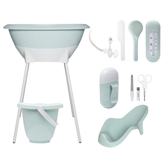 LUMA babycare 9-tlg. Bade- & Pflegeset - Speckle Mint