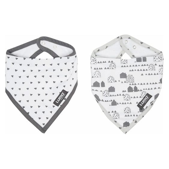 LUMA babycare Bandana Lätzchen 2er Pack - Little Houses
