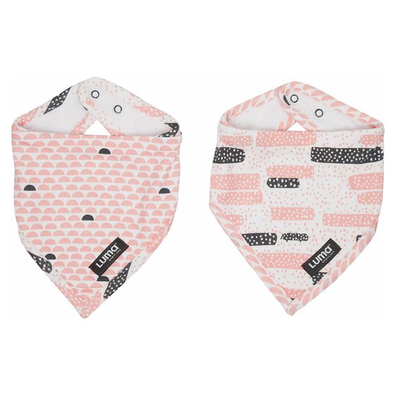 LUMA babycare Bandana Lätzchen 2er Pack - Peach Moon