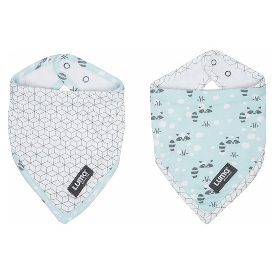 LUMA babycare Bandana Lätzchen 2er Pack - Racoon Mint