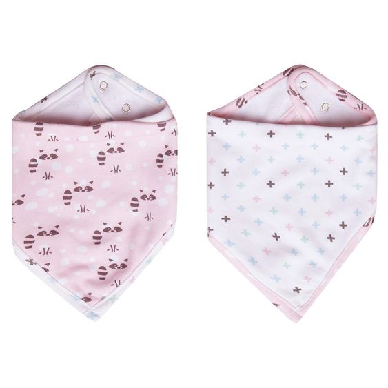 LUMA babycare Bandana Lätzchen 2er Pack - Racoon Pink
