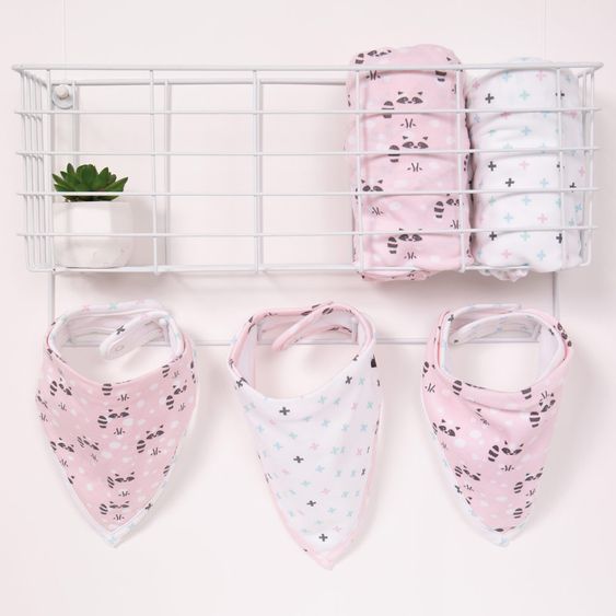 LUMA babycare Bandana Lätzchen 2er Pack - Racoon Pink