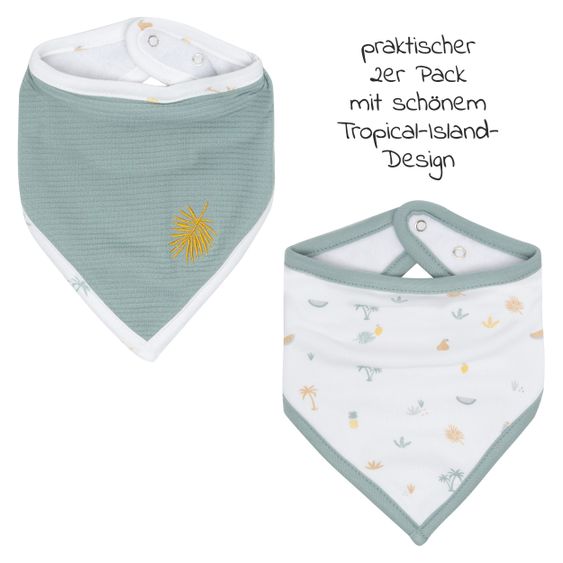 LUMA babycare Bandana Lätzchen 2er Pack - Tropical Island