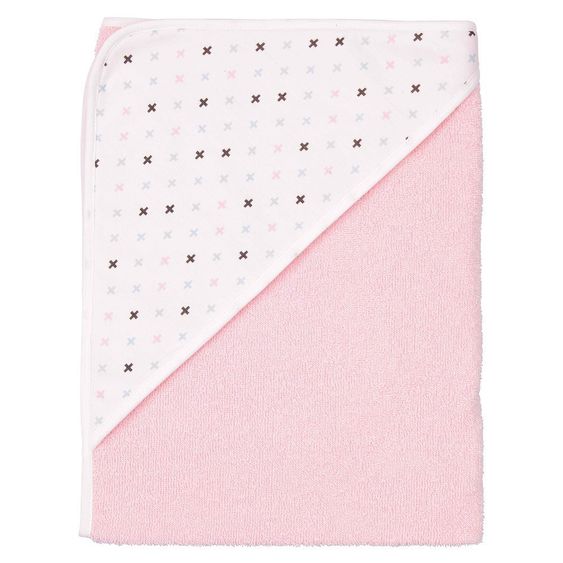 LUMA babycare Hooded bath towel 85 x 75 cm - Pretty Pink