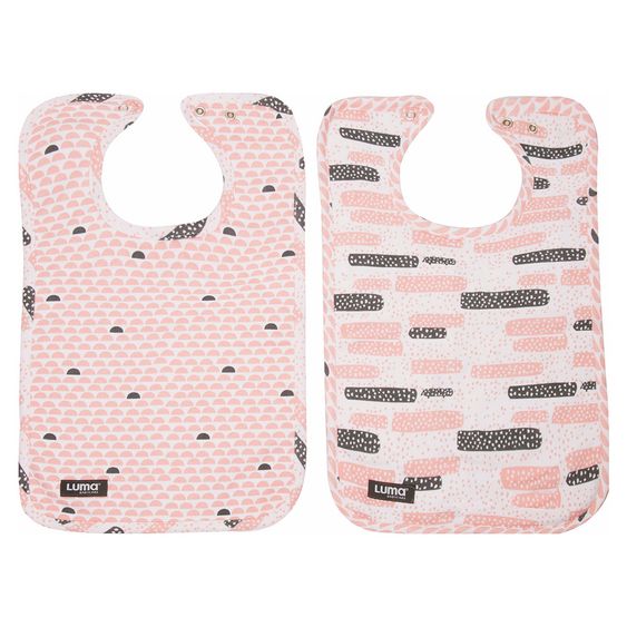 LUMA babycare Lätzchen mit Druckknopf 2er Pack - Peach Moon