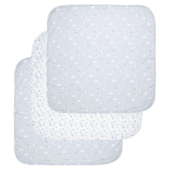 LUMA babycare Mullwindel 3er Pack Musselin 70 x 70 cm - Lovely Sky