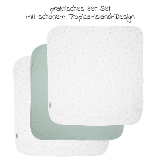 LUMA babycare Mullwindel 3er Pack Musselin 70 x 70 xm - Tropical Island