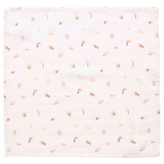 LUMA babycare Pflegetuch 3er Pack - Muslin 32 x 32 cm - Sunset Shapes