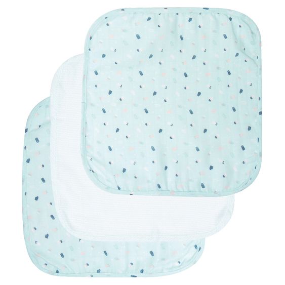 LUMA babycare Pflegetuch 3er Pack Musselin 32 x 32 cm - Ice Cream