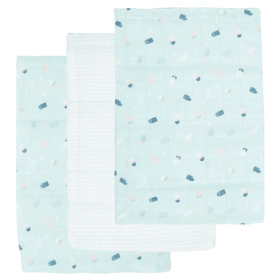 LUMA babycare Guanto di lavaggio 3 Pack Muslin - Gelato