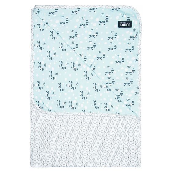 LUMA babycare Reversible blanket 75 x 100 cm - Racoon Mint