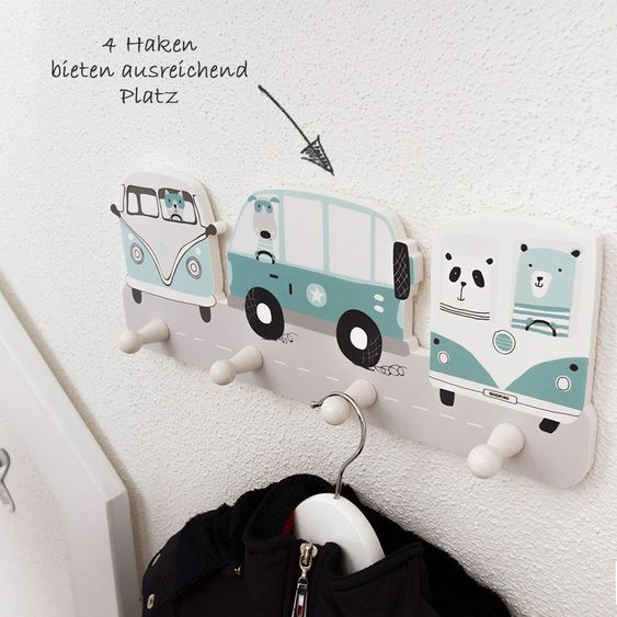 Luvel Kinder-Garderobe - Dreamcars - Mintgrün / Weiß