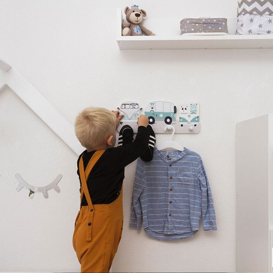 Luvel Kinder-Garderobe - Dreamcars - Mintgrün / Weiß