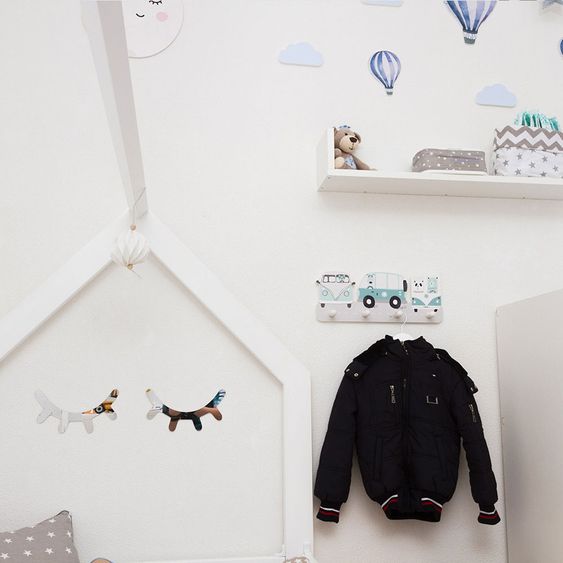 Luvel Kinder-Garderobe - Dreamcars - Mintgrün / Weiß