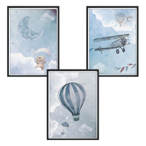 Luvel Poster set of 3 - Sky - A4