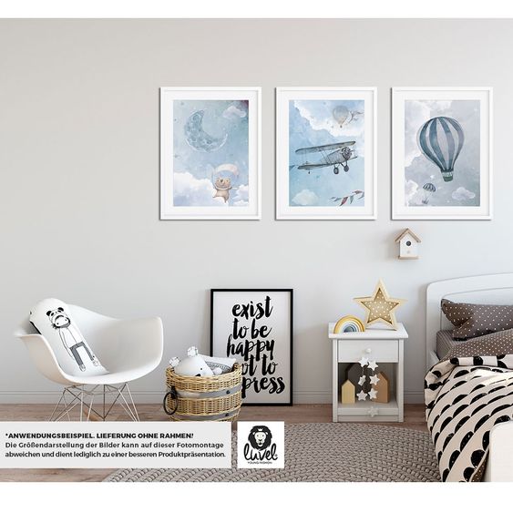 Luvel Poster set of 3 - Sky - A4