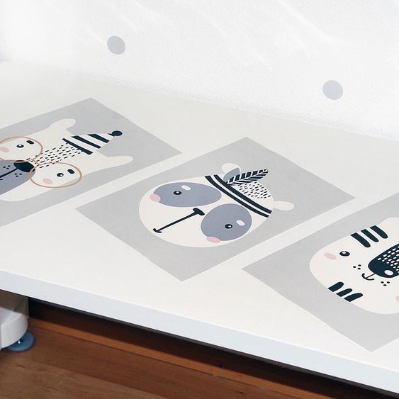 Luvel Poster 3er Set - Tiere - A4 - Grau