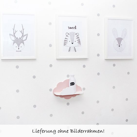Luvel Poster set of 3 - Animals - A4 - Black / White