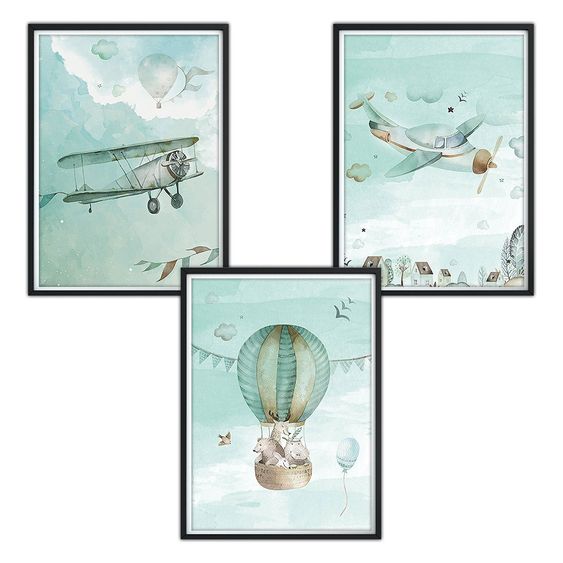 Luvel Poster set of 3 - Watercolour Air - A4