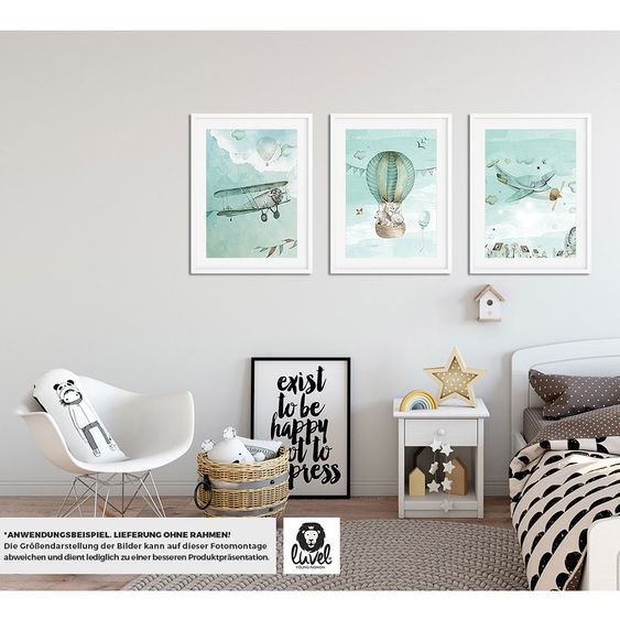 Luvel Poster set of 3 - Watercolour Air - A4