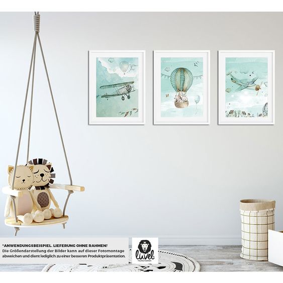 Luvel Poster set of 3 - Watercolour Air - A4