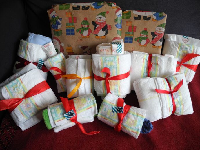 Adventskalender aus Windeln