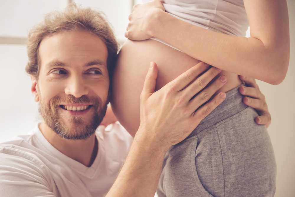 Vater bei der Geburt