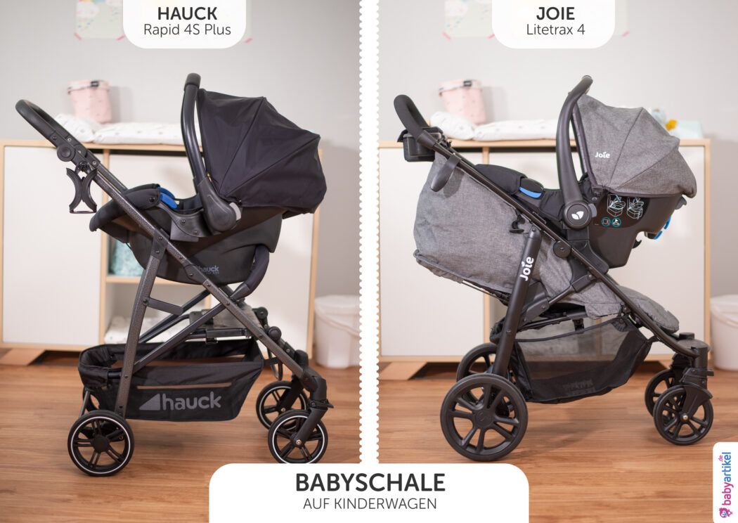kinderwagen 3 in 1 test, babyschale comfort fix auf hauck rapid 4 s, joie gemm auf litetrax 4