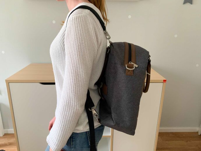 ABC Design 2in1 Wickeltasche Wickelrucksack "Explore" auf dem Rücken